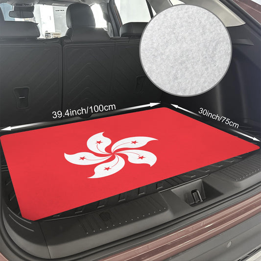 Hong Kong Flag Inspired Car Trunk Mat 100 × 75 cm / 39.4 × 30 in Printed in the USA