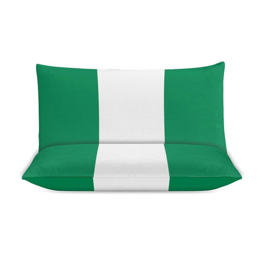 Nigeria Flag Inspired 3-Piece Bedding Set (1 Duvet Cover + 2 Pillow Shams) – 102"×90"