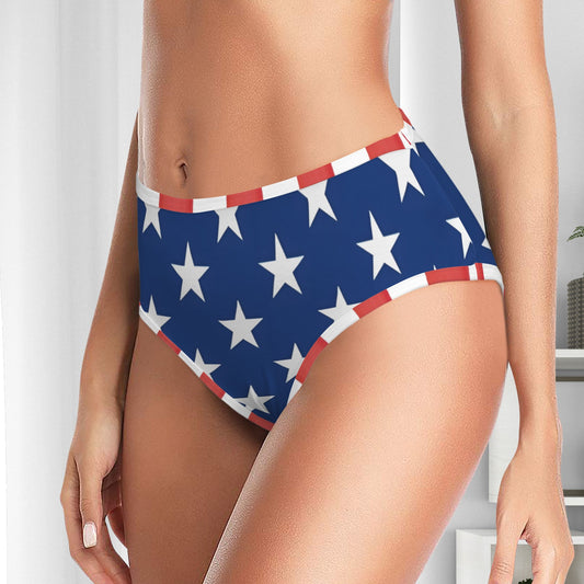 USA/American Flag Inspired Women's High Waisted Brief