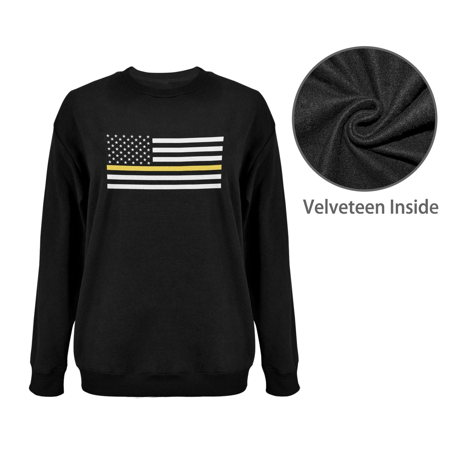 Thin Gold Line Flag Unisex Fleece Sweatshirt (Made in the USA)