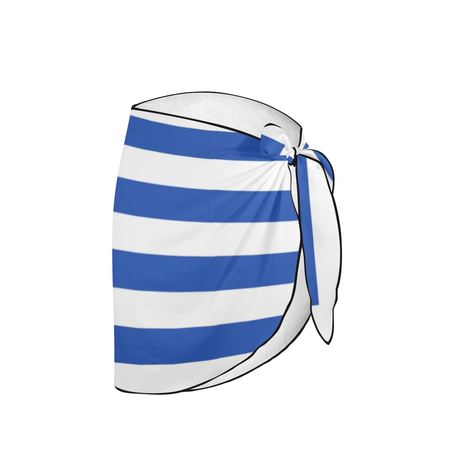 Luv My Flag blue and white striped wrap skirt.