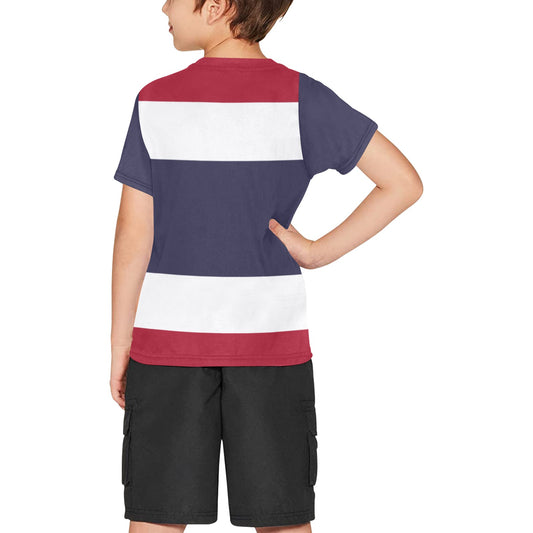 Thailand Flag Boys Crew Neck T-Shirt Made in the USA