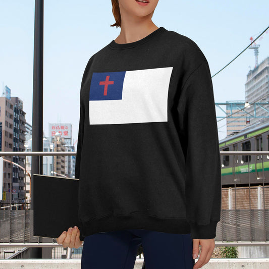Christian Flag Unisex Fleece Sweatshirt (Made in the USA)