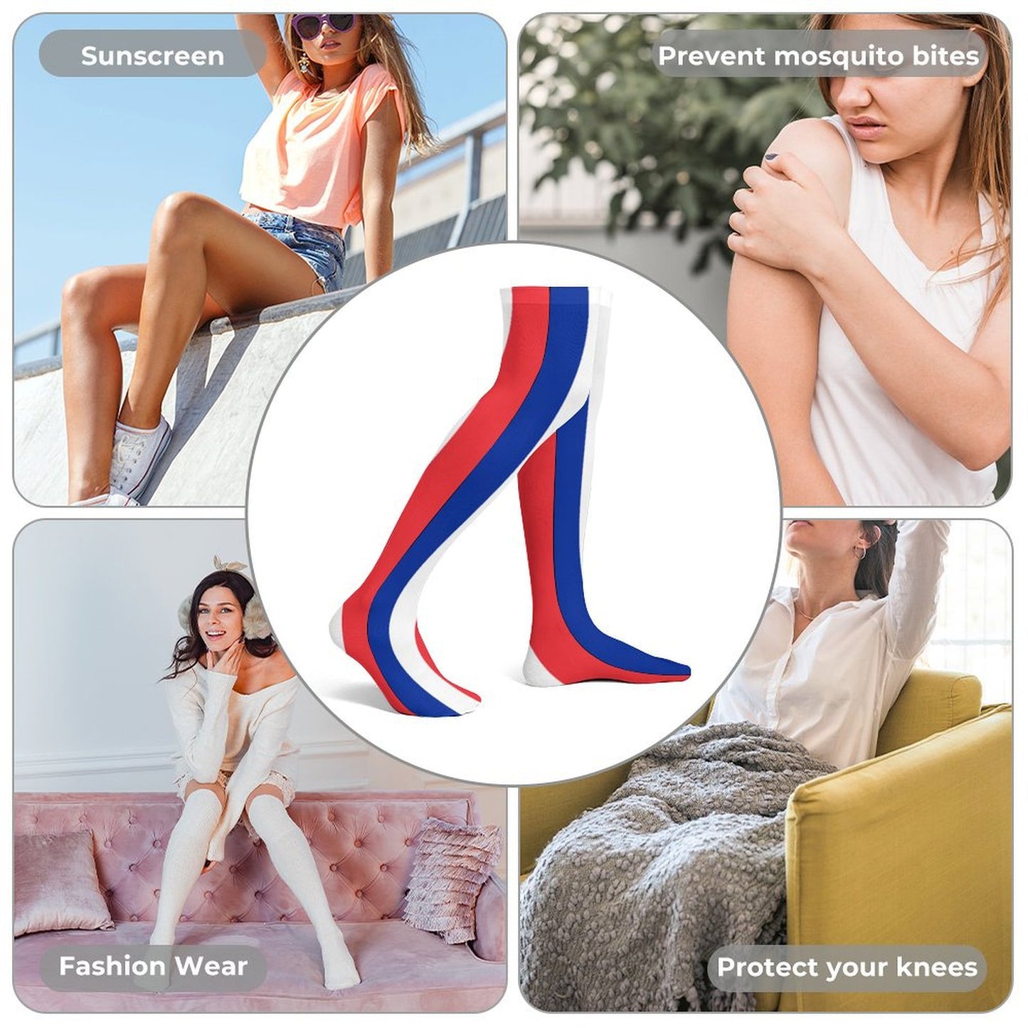 France Flag Trendy Stockings(Long)