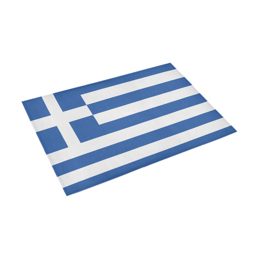 Greece Flag Inspired Doormat 30" x 18" (Sponge Material)