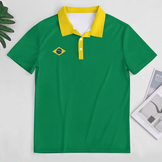 Brazil Flag Inspired Women's Straight Fit Polo Shirt