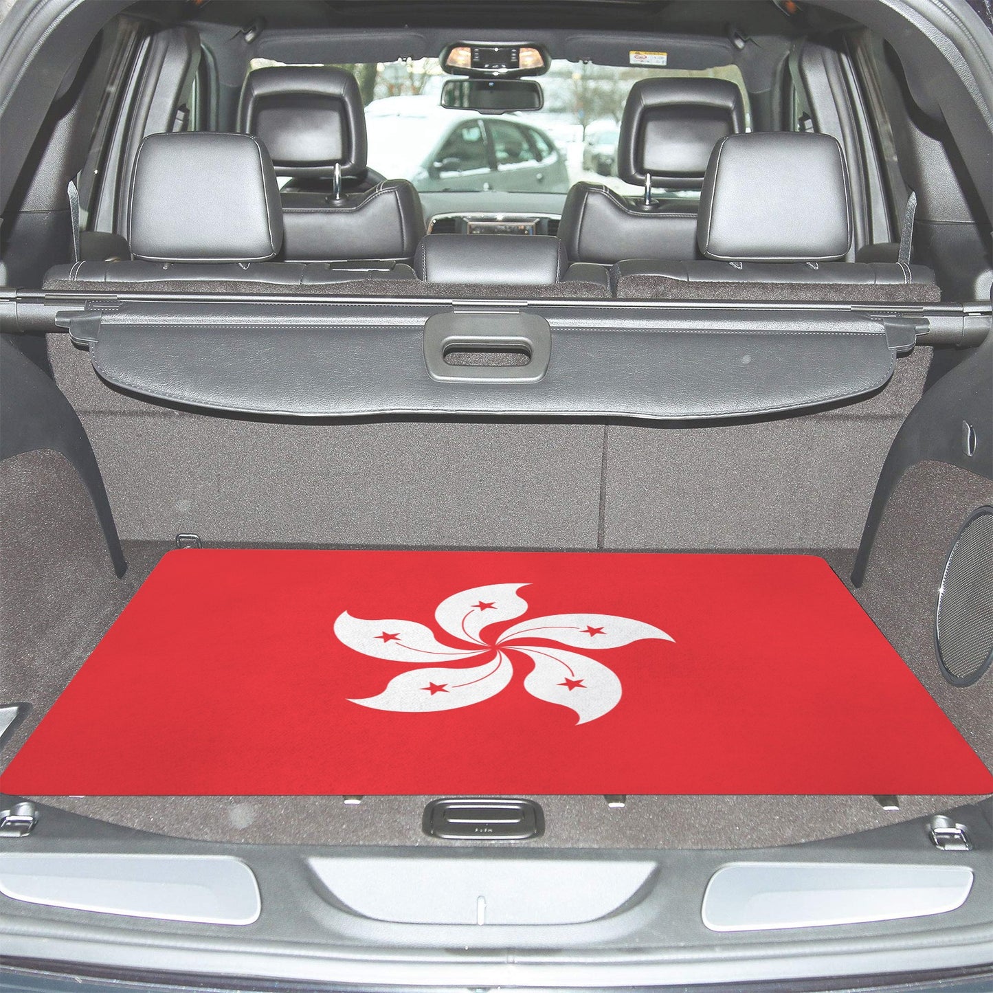 Hong Kong Flag Inspired Car Trunk Mat 100 × 75 cm / 39.4 × 30 in Printed in the USA