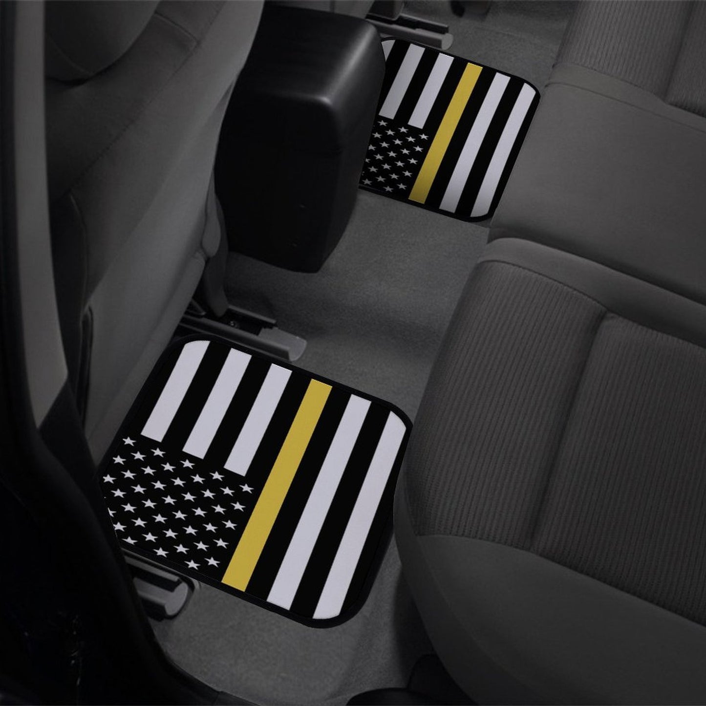 Thin Gold Line Flag Inspired Car Floor Mats(4pcs)