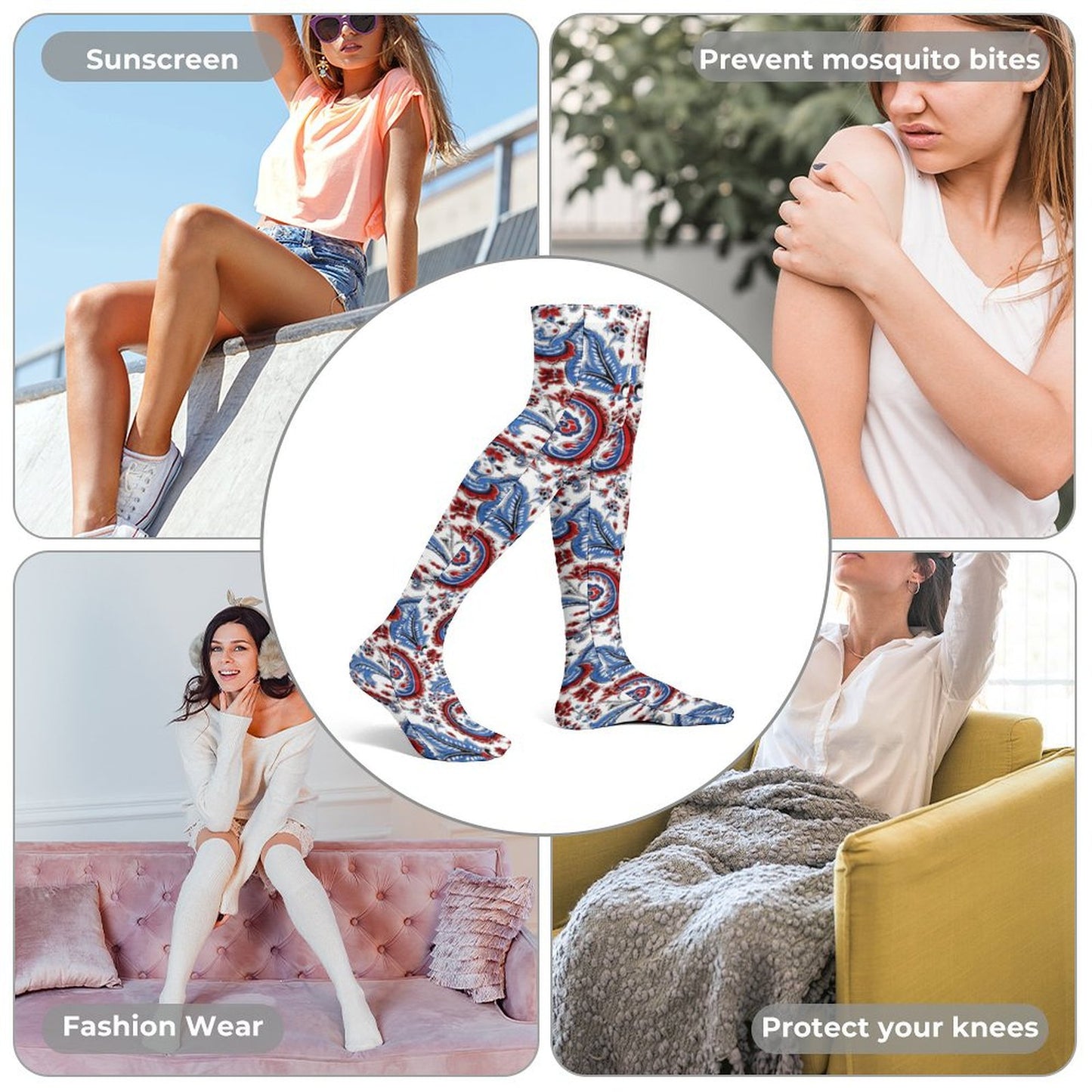 USA/American Flag Inspired Design Trendy Stockings(Long)