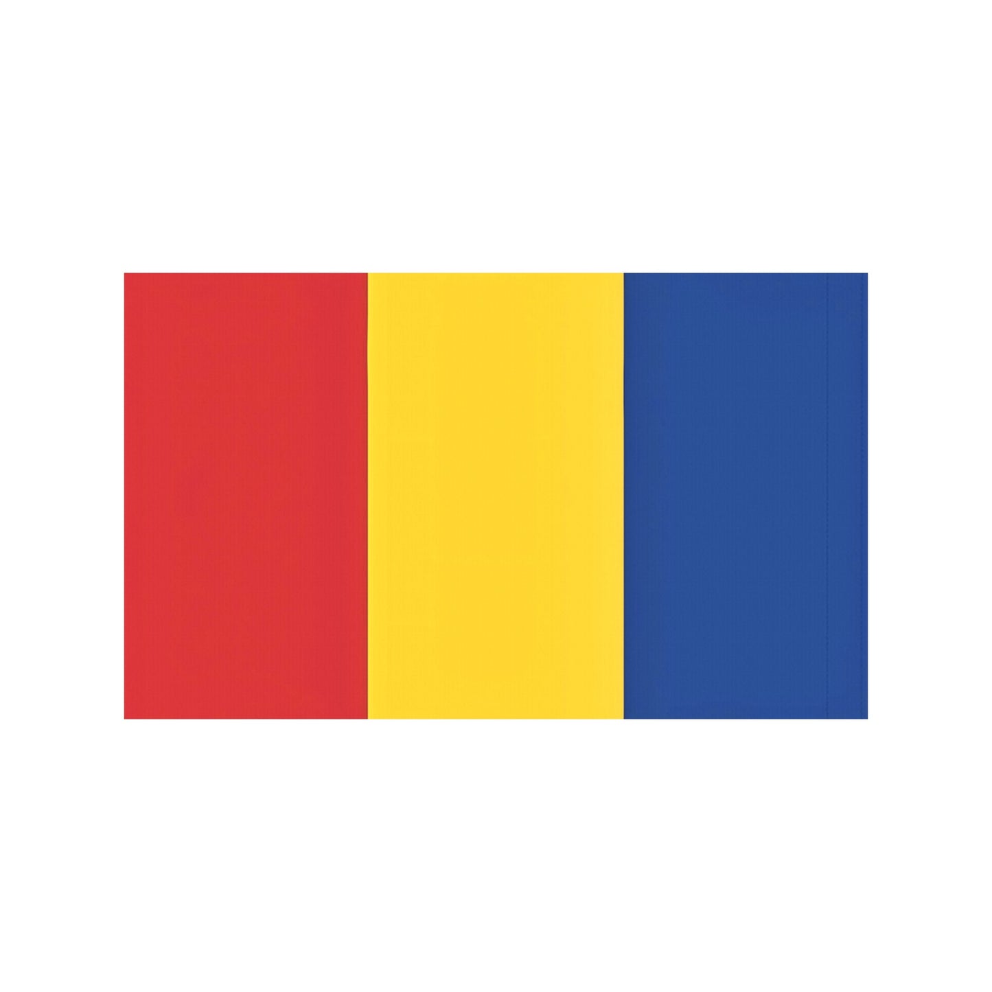 Luv My Flag: Vertical red, yellow, and blue stripes.