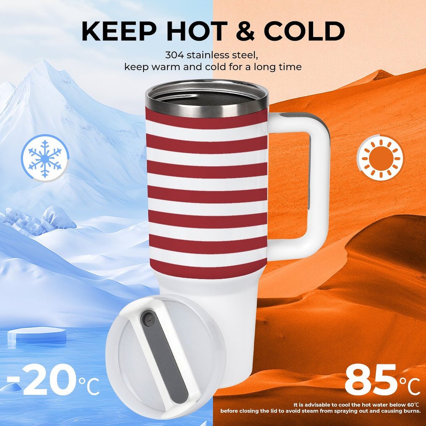 USA Flag 40 oz Stainless Steel Tumbler - Made in America