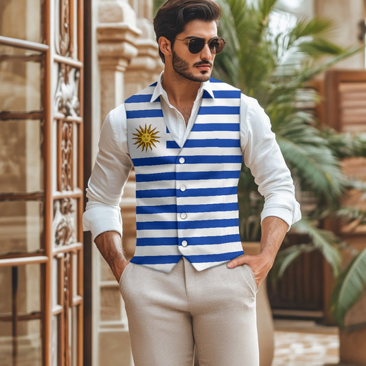Uruguay Flag Suit vest jacket