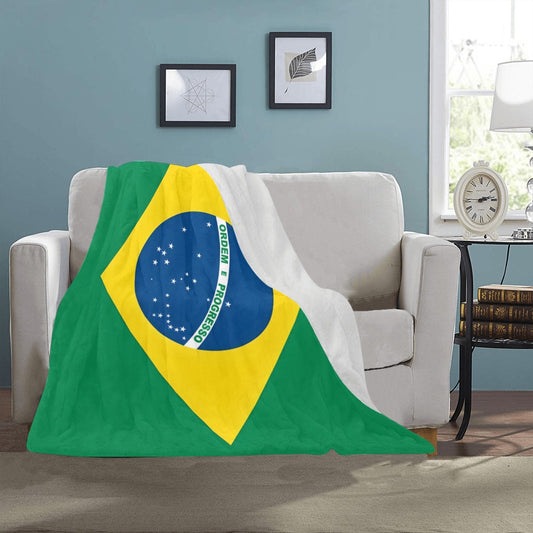 Luv My Flag blanket featuring vibrant Brazilian flag design.
