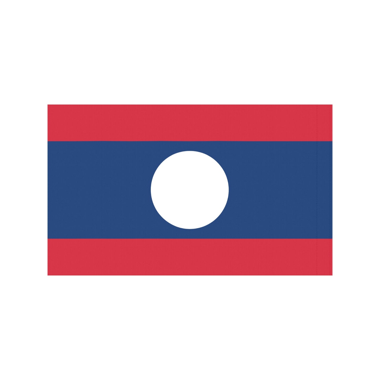 Luv My Flag: Laos flag with red, blue, white circle.