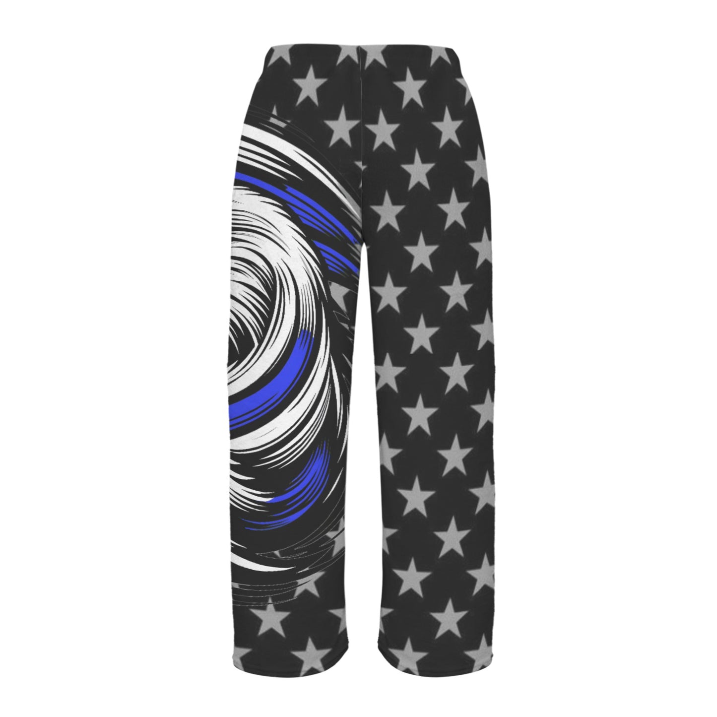 Thin Blue Line Flag Inspired Eagle Women's Flannel Pajama Trousers Made in the USA