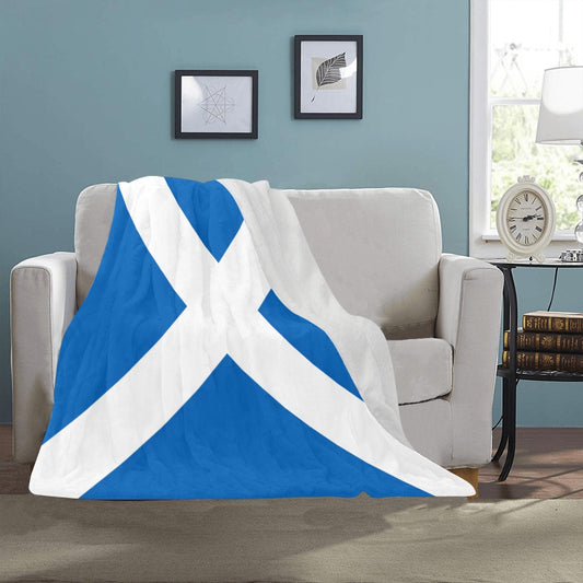 Blue and white Scottish flag blanket by Luv My Flag.