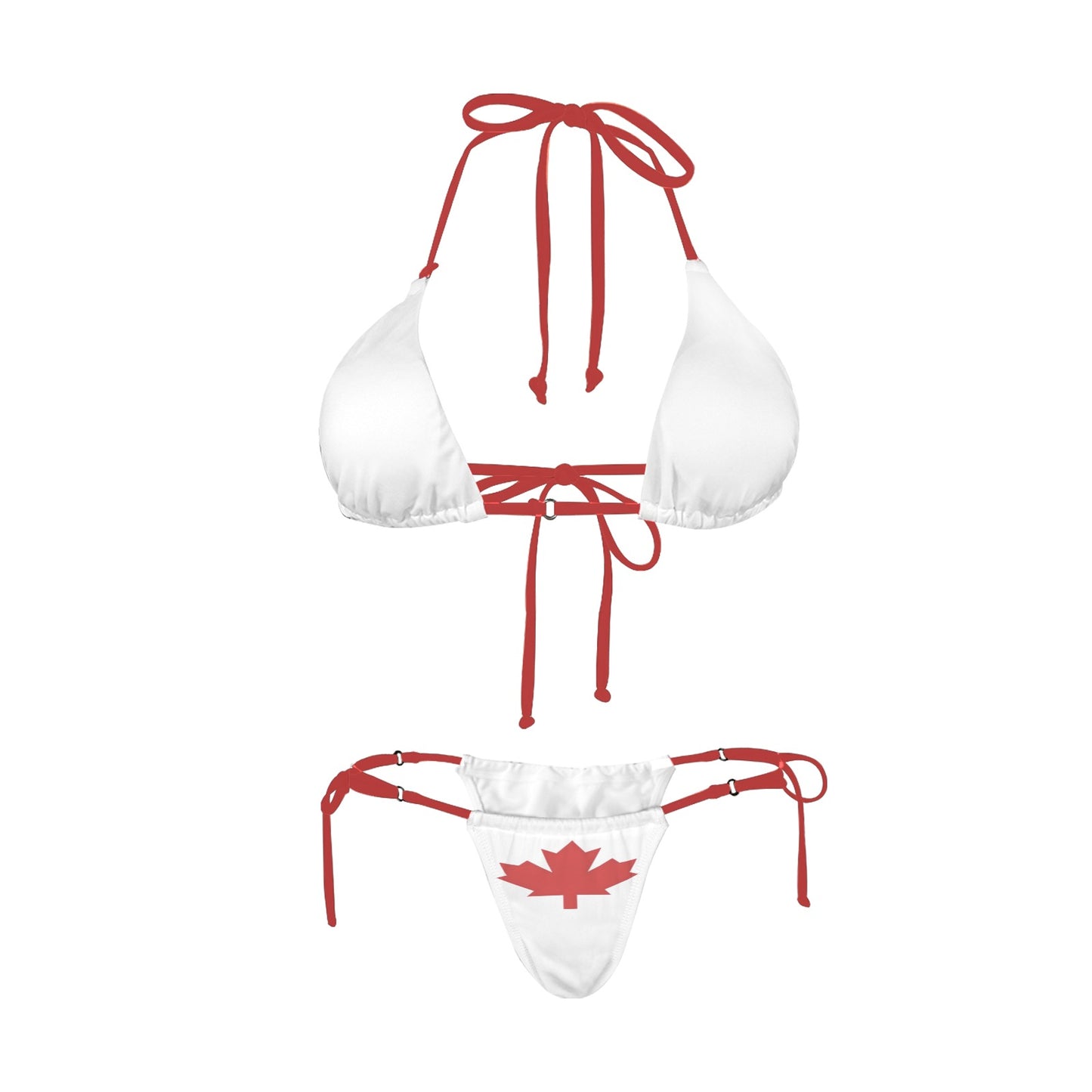 Luv My Flag bikini with Canadian maple leaf design.