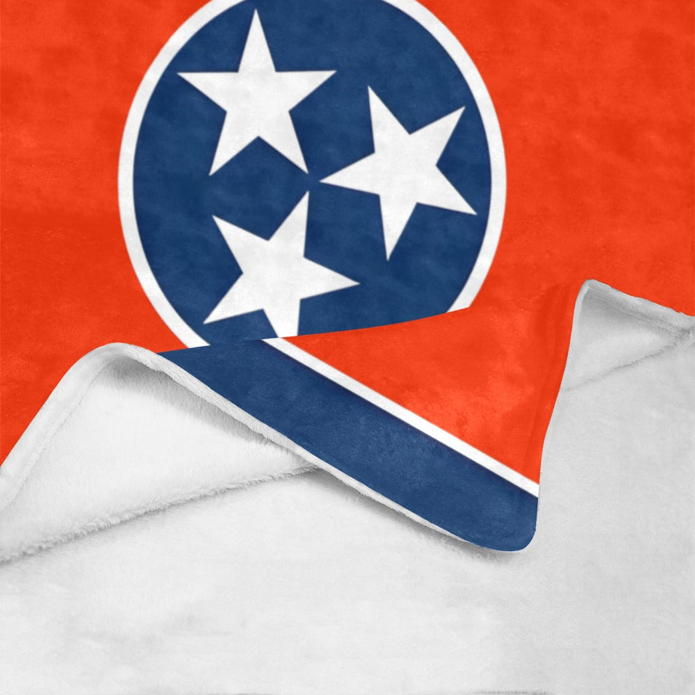 "Luv My Flag blanket featuring Tennessee stars and colors."