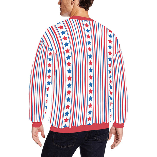 USA/American Flag Inspired Men’s Fuzzy Sweatshirt Made in USA