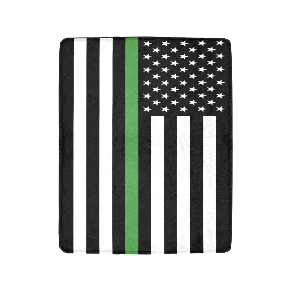 Black and white flag with green stripe by Luv My Flag.