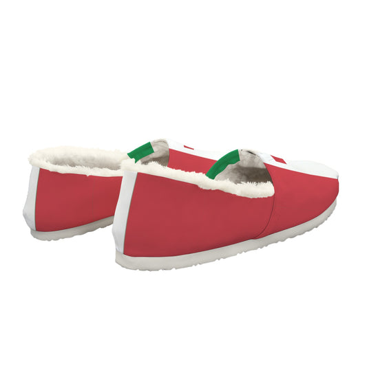 Italy Flag Inspired Women's Fleece-Lined Canvas Slip-On