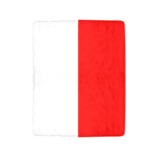 Luv My Flag blanket design features red and white stripes.