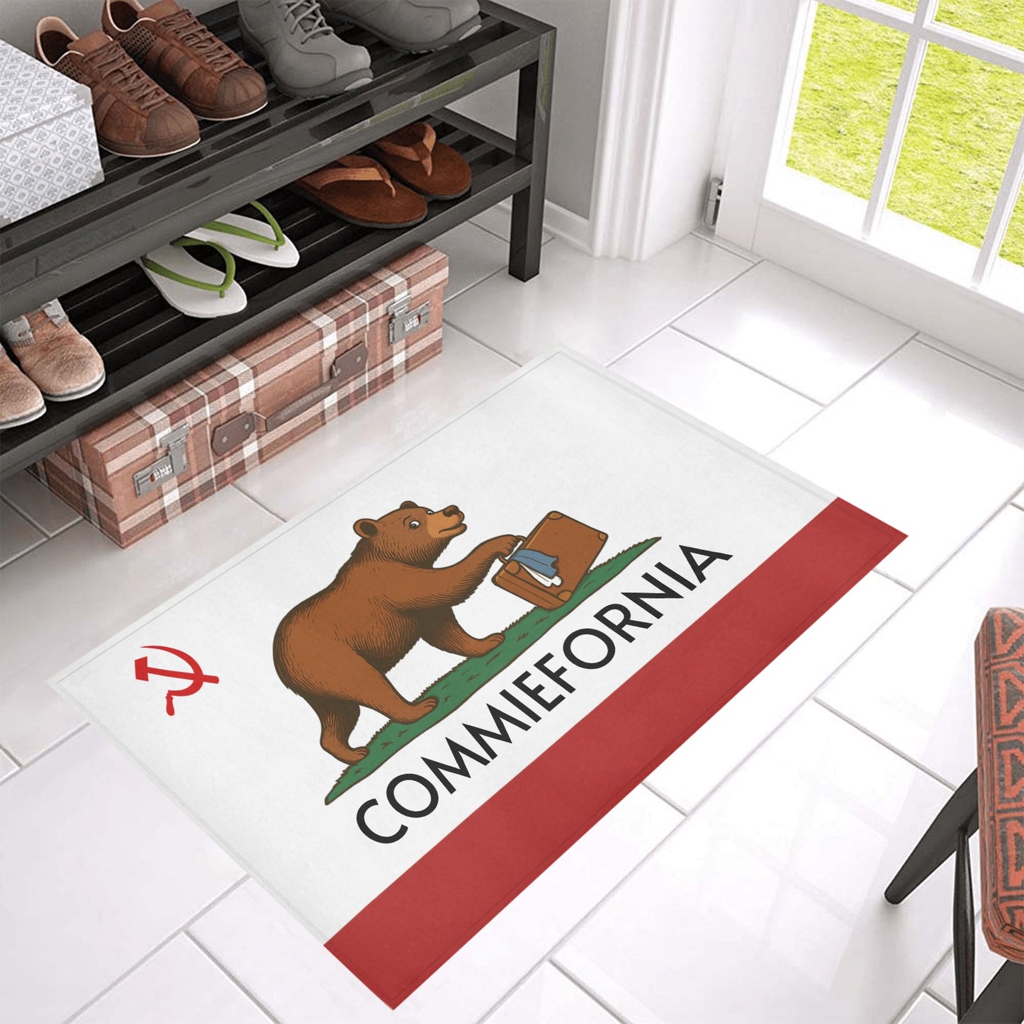 Commiefornia (California Flag Inspired) Doormat 30" x 18" (Sponge Material)