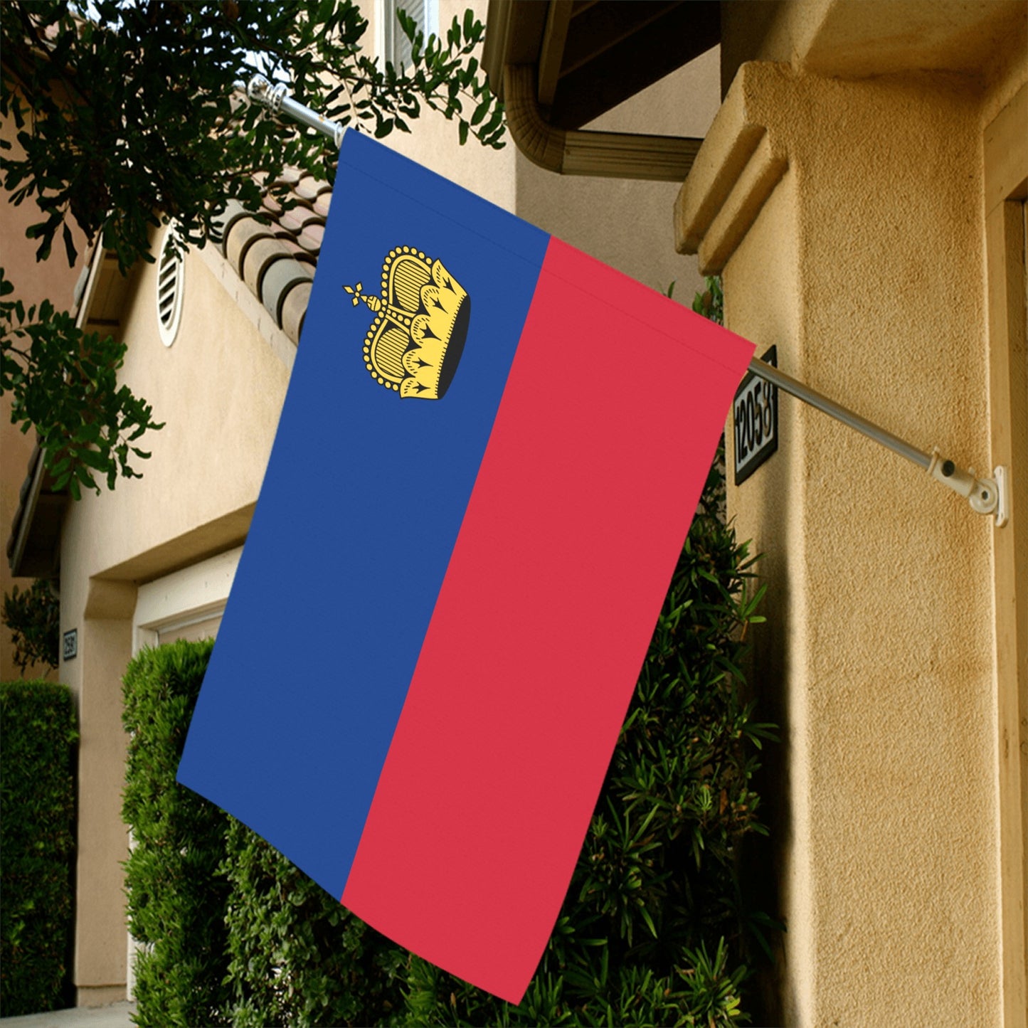 Luv My Flag brand: Blue-red flag with gold crown.
