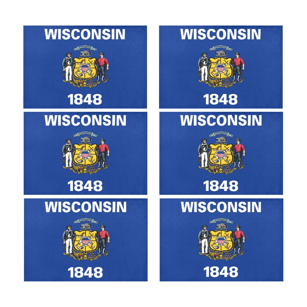 Wisconsin Flag Placemats 12" x 18" (Set of 6)