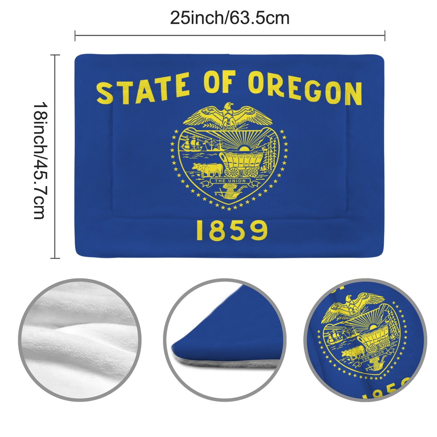Oregon Flag Inspired Pet Mat 25x18inch (Made in the USA)