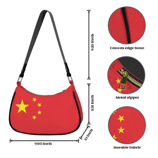 China Flag Inspired Women's Shoulder Bag
