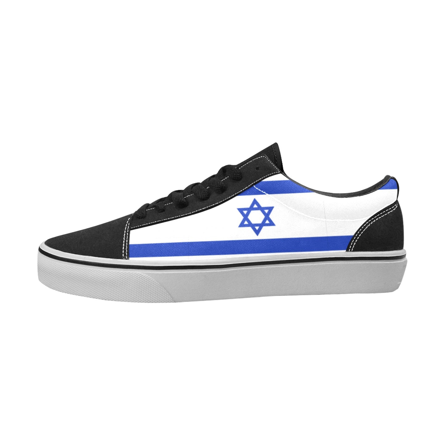 Israel Flag Inspired Men's Lace-Up Canvas Shoes