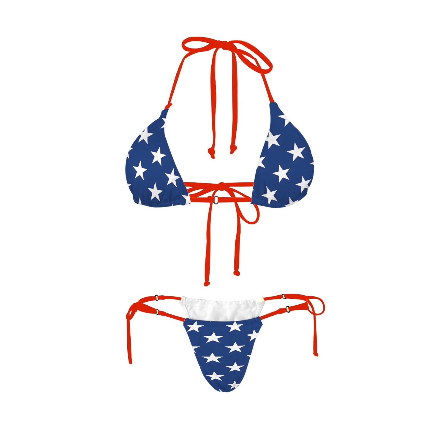 American Flag Stars 7996x7004 Women's Halter String Bikini Set - Luv My Flag