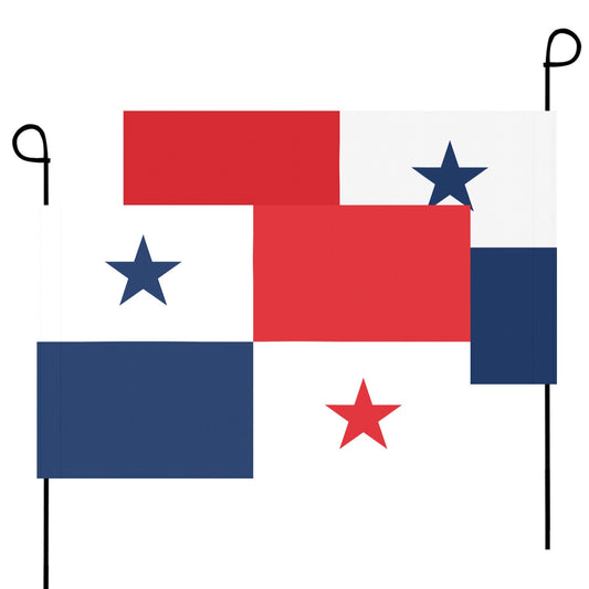 Two Panama flags on metal poles by Luv My Flag.