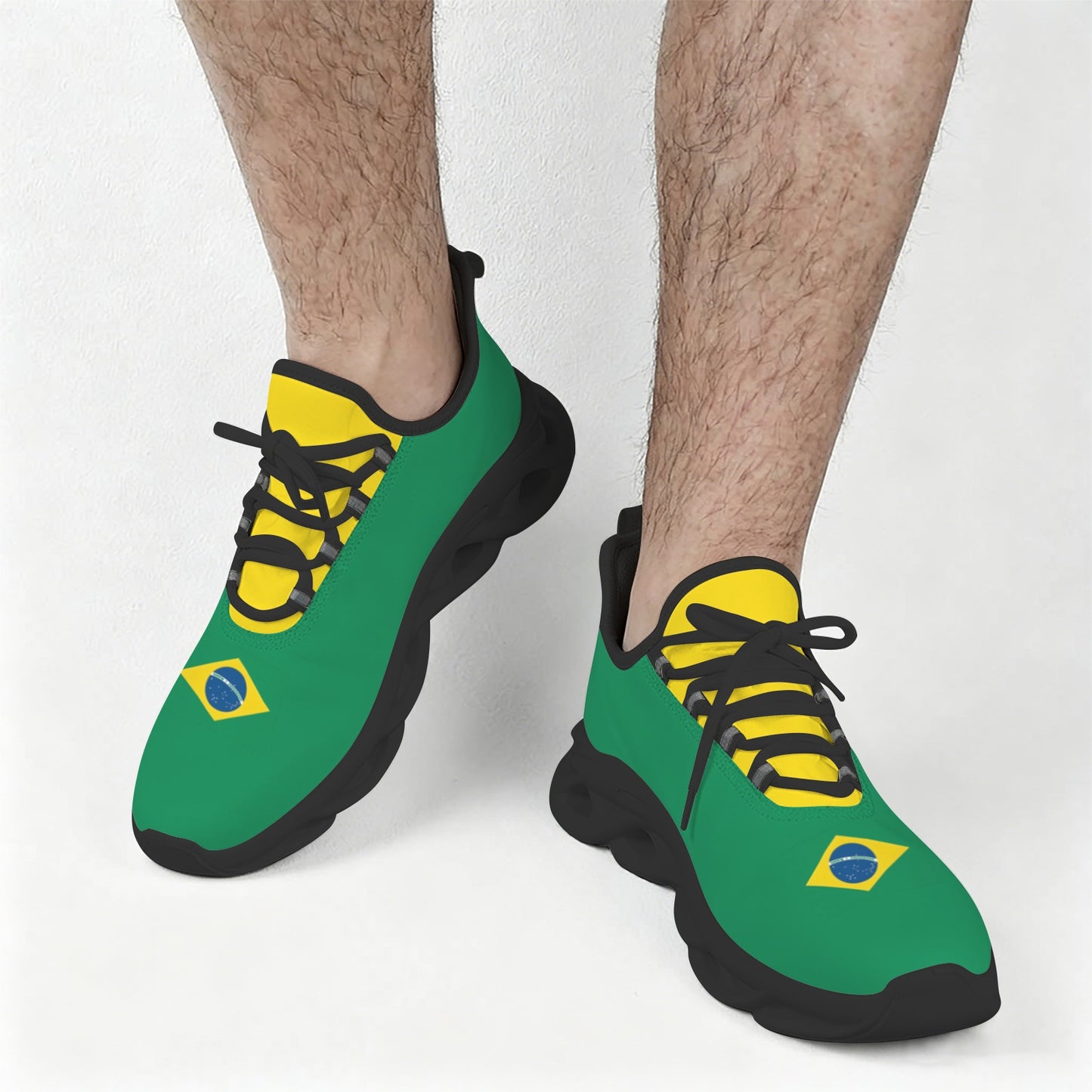 Brazil Flag Inspired Men's Twisted Sole Sneakers