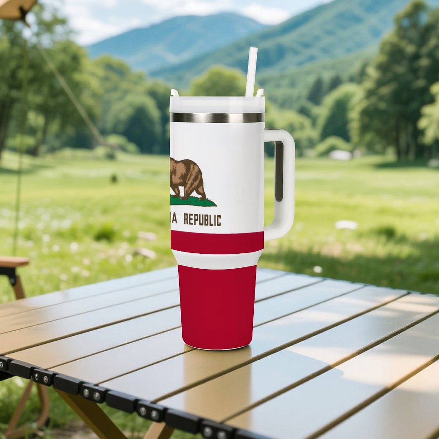 California State Flag 40 oz Stainless Steel Tumbler - USA Made