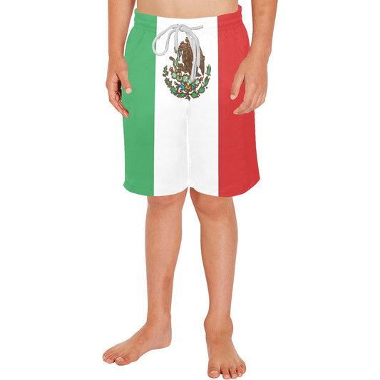 Mexico Flag Inspired Boys Beach Shorts