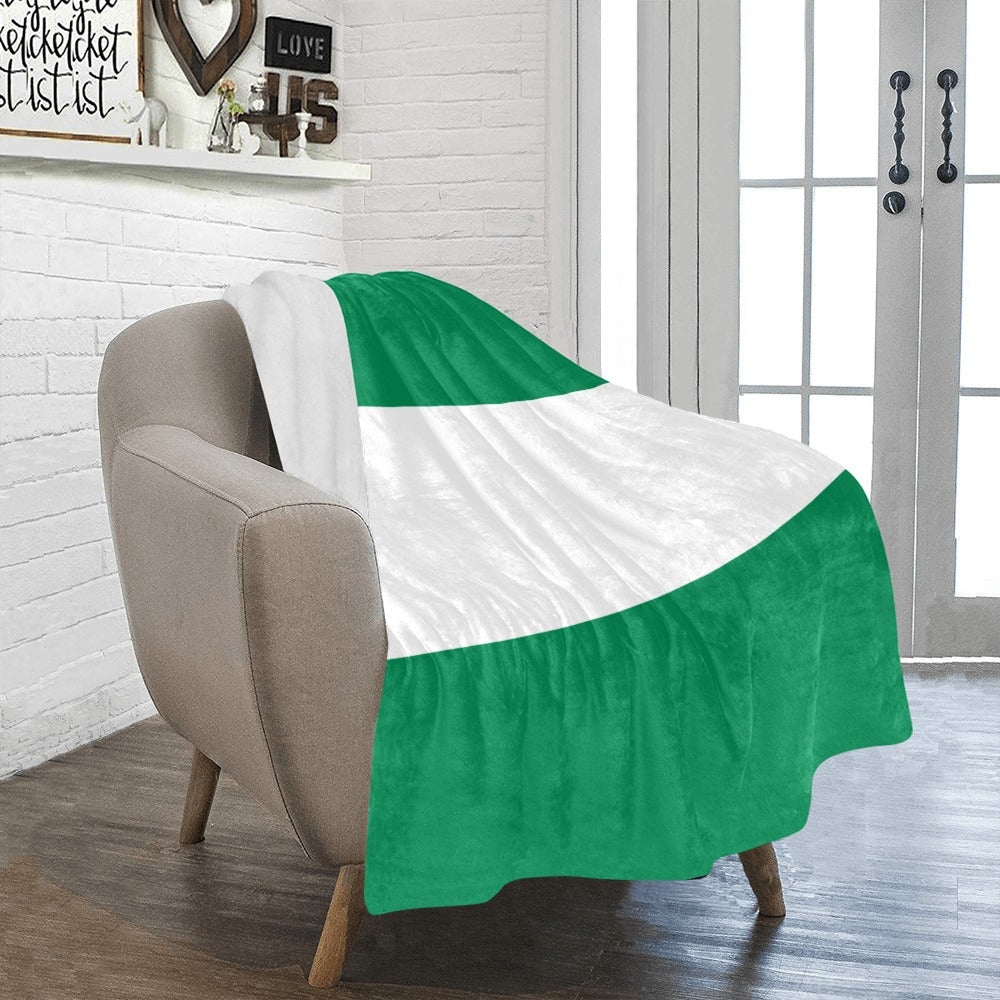 Cozy green and white throw blanket by Luv My Flag.