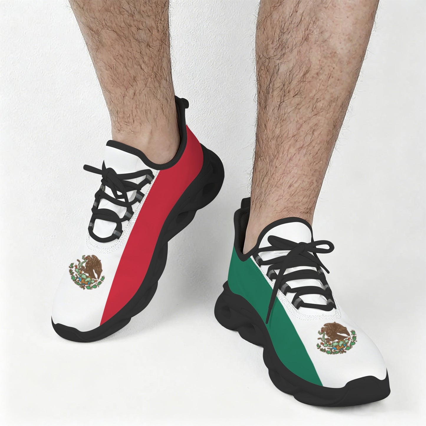 Mexico Flag Inspired Men's Twisted Sole Sneakers
