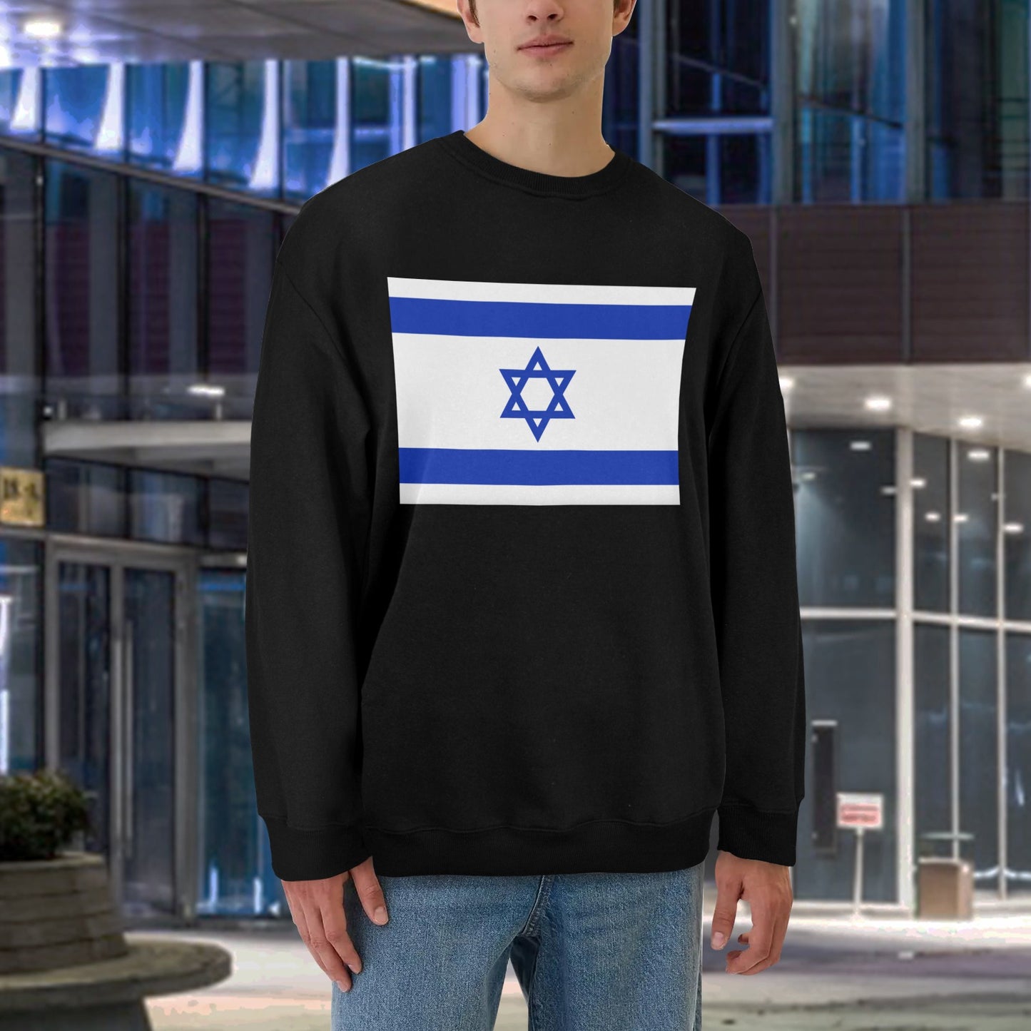 Israel Flag Unisex Fleece Sweatshirt (Made in the USA)