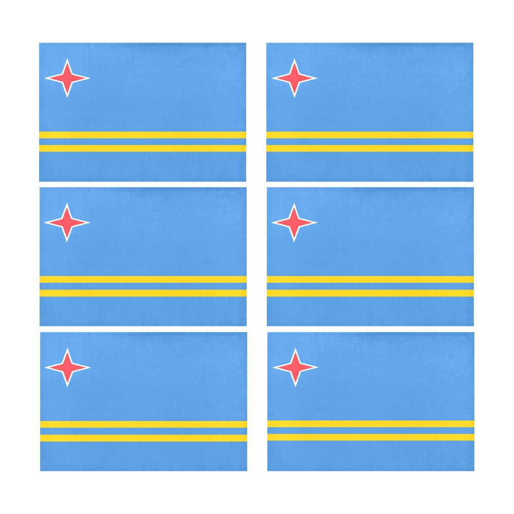 Aruba Flag Placemats 12" x 18" (Set of 6)