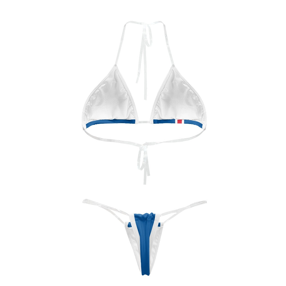 Iceland Flag Inspired Transparent String Bikini