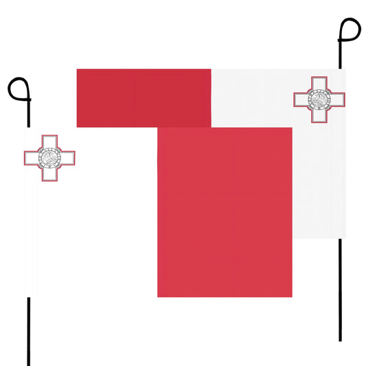 Luv My Flag Malta garden flag, red and white design.