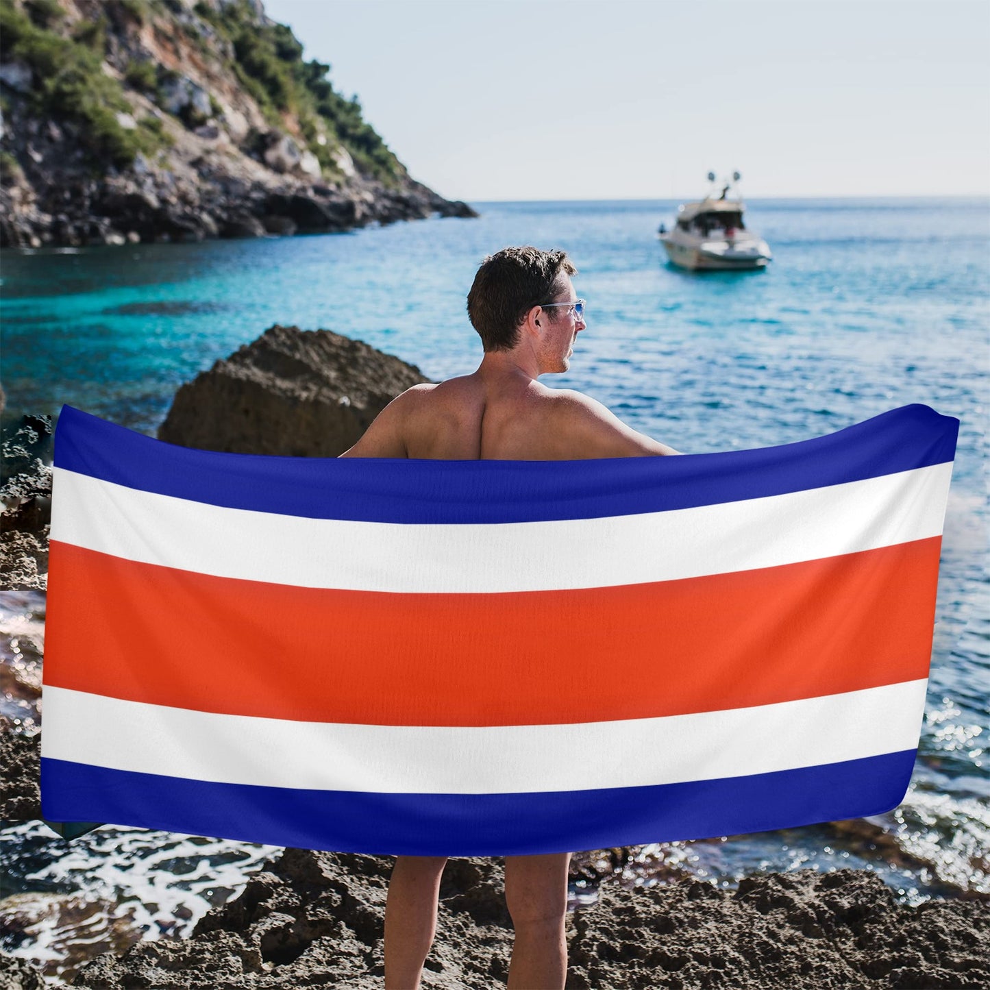 Costa Rica Flag Beach Towel 31"x71" (Made in USA)
