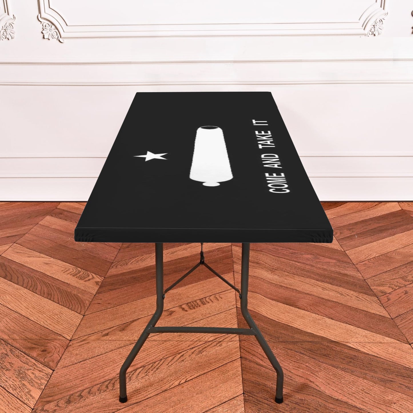 Come and Take It Flag Inspired Custom Elastic Fitted Tablecloth 72x30 inch (Made in the USA)