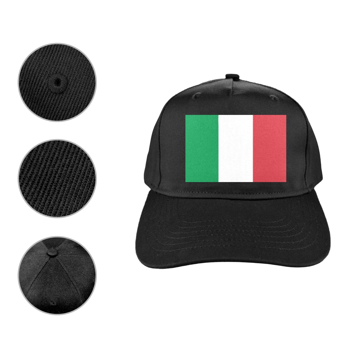 Italy Flag Baseball Cap (Made in USA)
