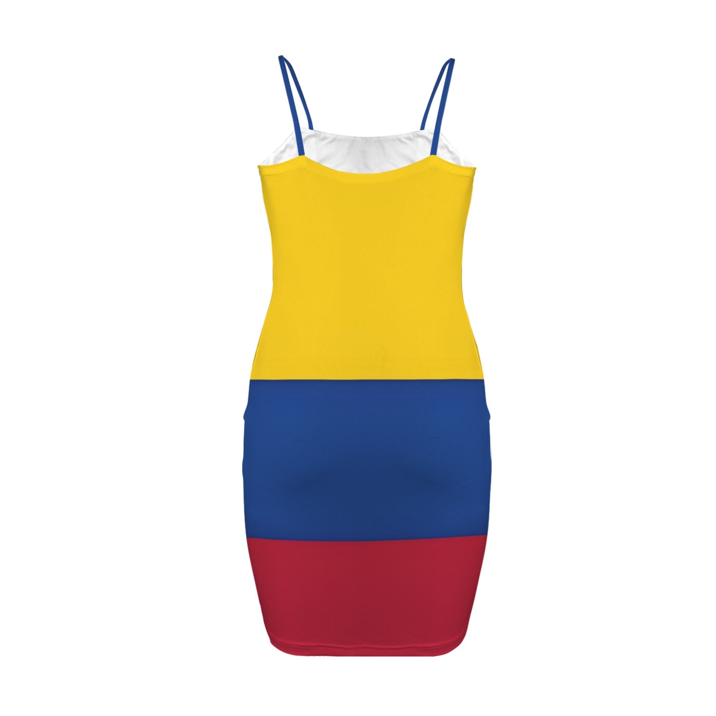 Colombia Flag Inspired Backless Spaghetti Strap Bodycon Dress