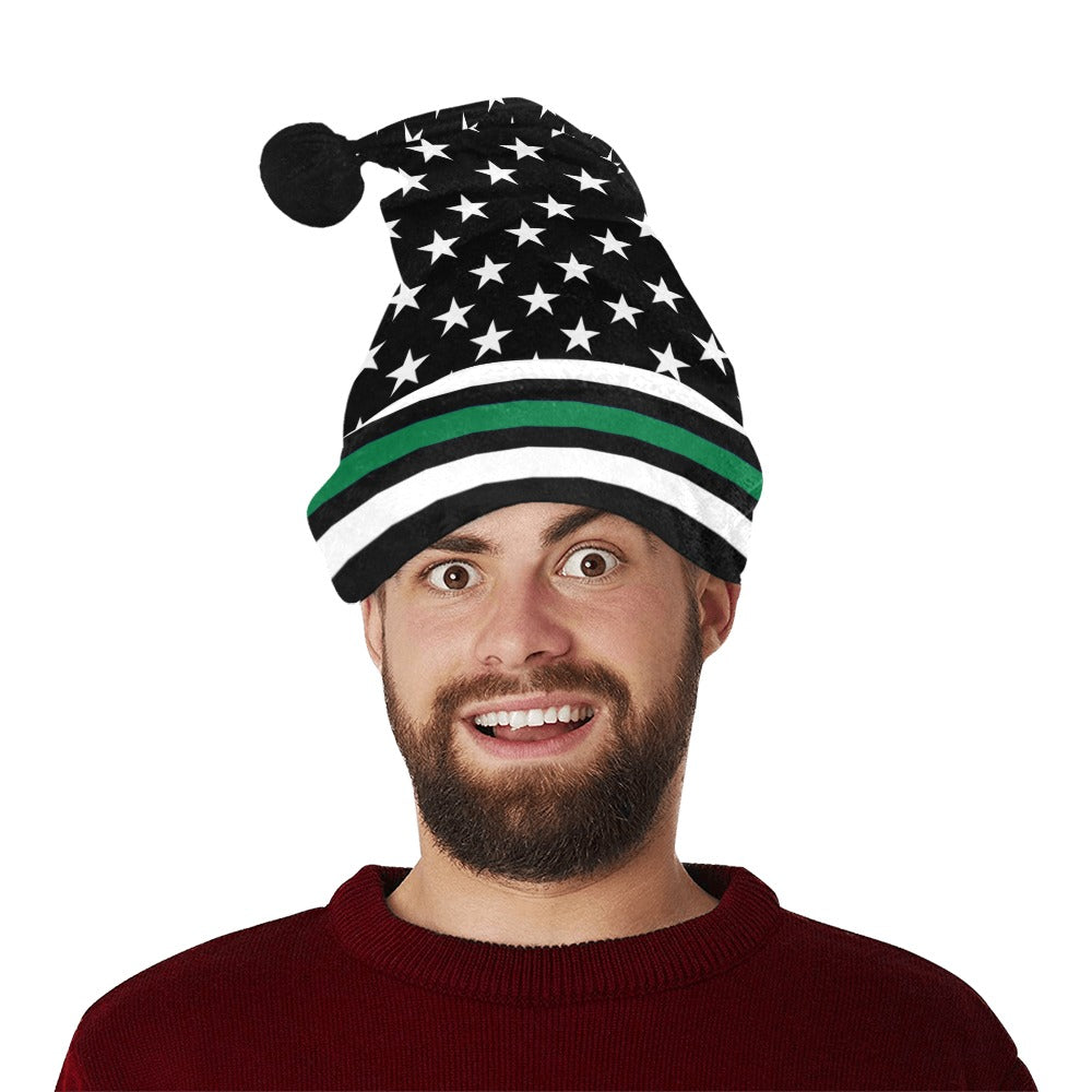 Thin Green Line Flag Christmas Santa Hat