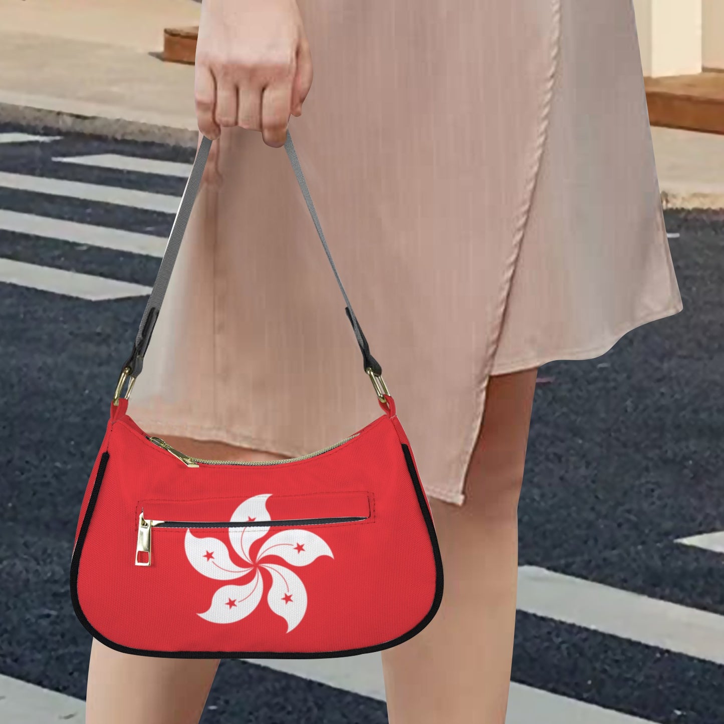 Hong Kong Flag Inspired Women's Shoulder Bag