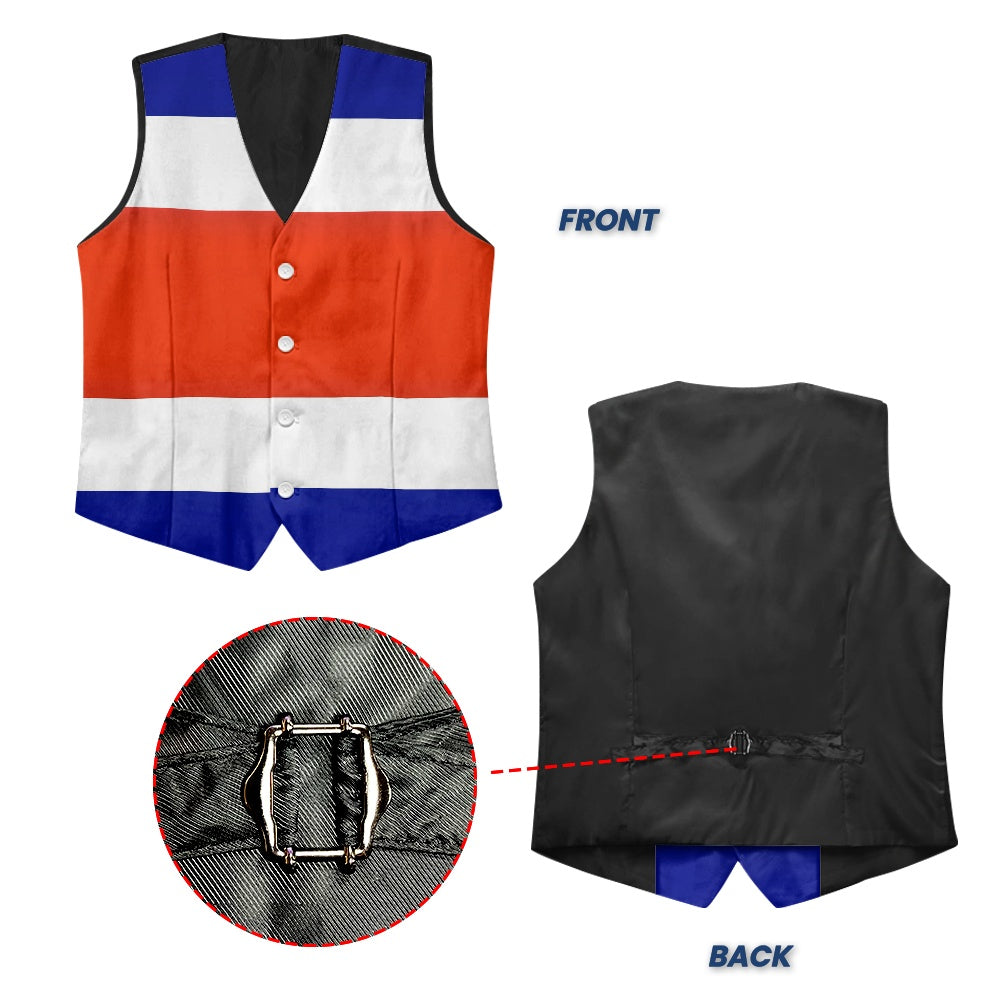 Costa Rica Flag Suit vest jacket